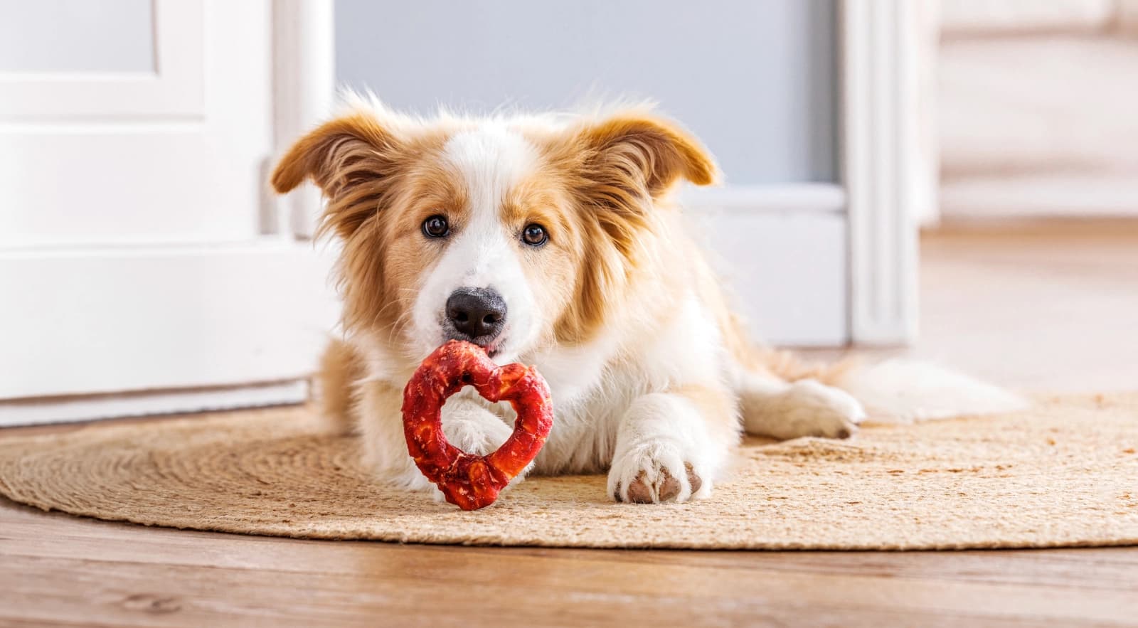 Ein Hund zieht ein